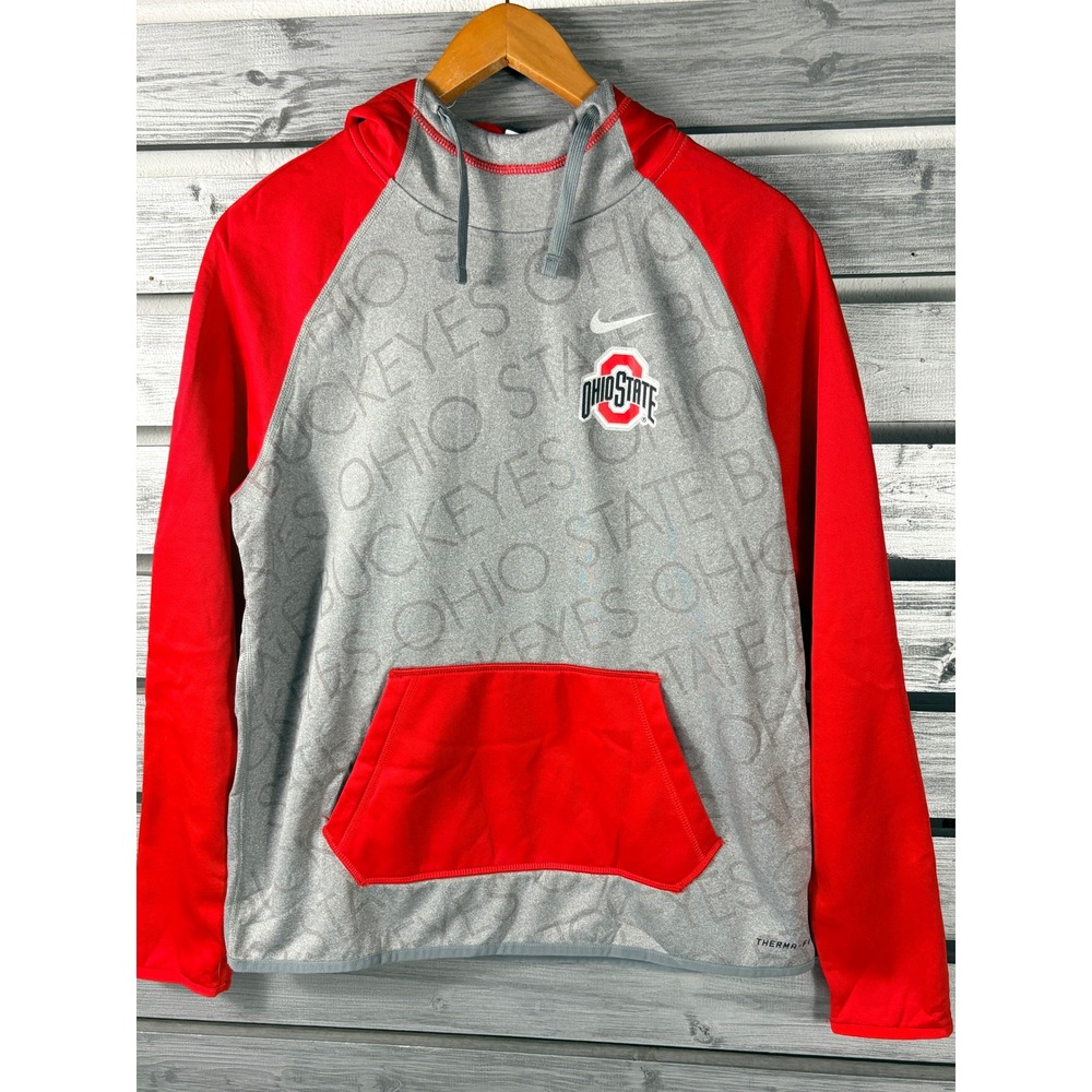 Nike Ohio State Buckeyes Therma-FIT Hoodie Sweatshirt Youth Boys M Medium